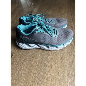 Hoka One One Elevon Road Running Shoes Womens Size 6.5 Black Blue Bird